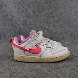 Nike Shoes Kids Toddler 9 Sneakers Court Borough Low Casual Trainer White Pink